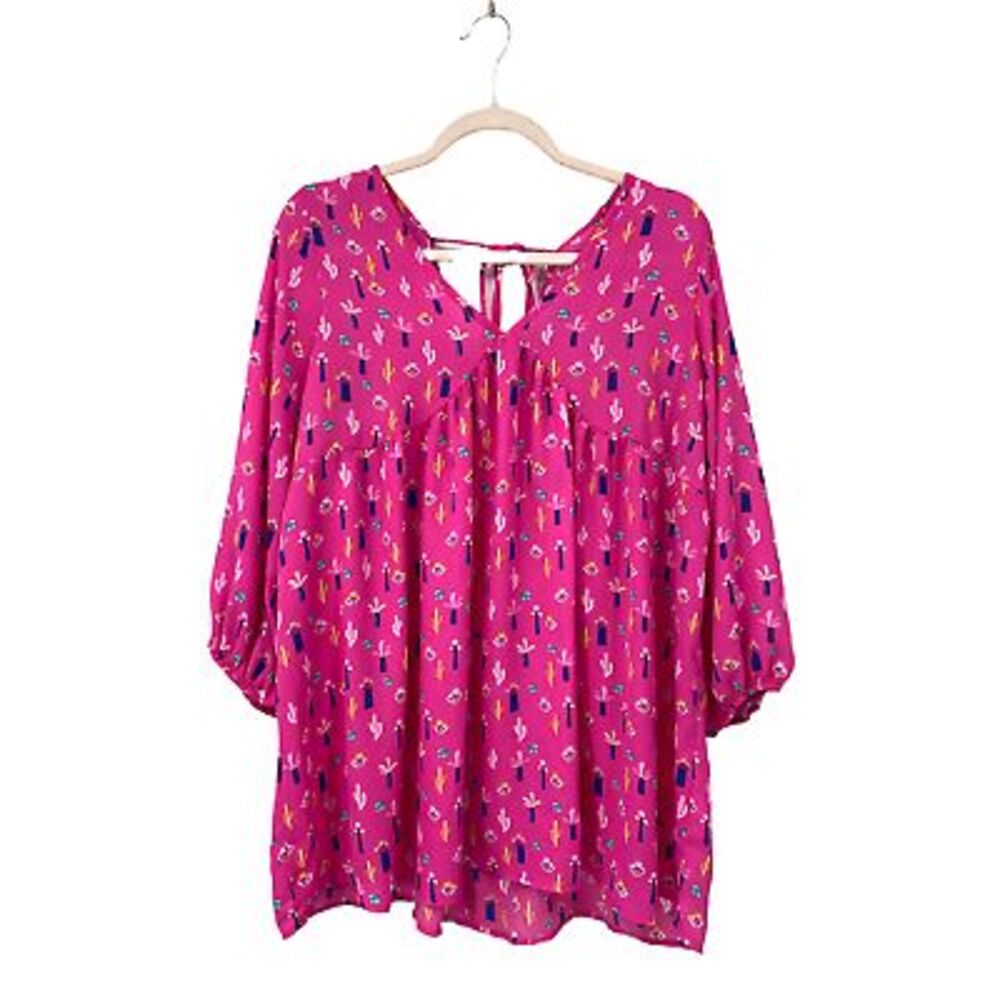 NWOT White Birch Women's‎ Pink Printed Beach Baby Doll Dress Small